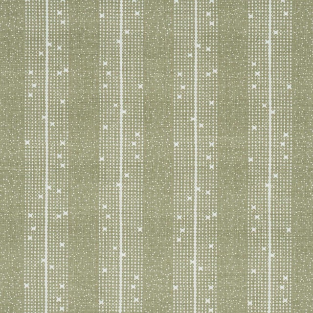Contemporary SAMPLE - Schumacher x Veere Greeney Stella Stripe Fabric In Moss For Sale - Image 3 of 3