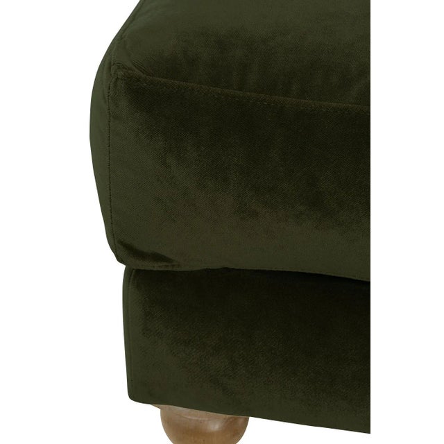 Greta Ottoman, Emerald Velvet For Sale - Image 6 of 8