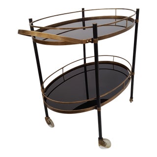 Vintage 1960s Refurbished Bar Cart For Sale