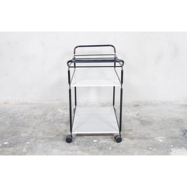 Mid-Century Modern Vintage Serving Trolley attributed to Tjerk Reijenga for Pilastro, 1980s For Sale - Image 3 of 9