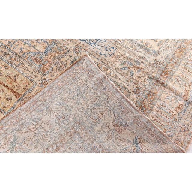 Persian Authentic Early 20th Century Persian Kirman Handmade Wool Carpet For Sale - Image 3 of 11