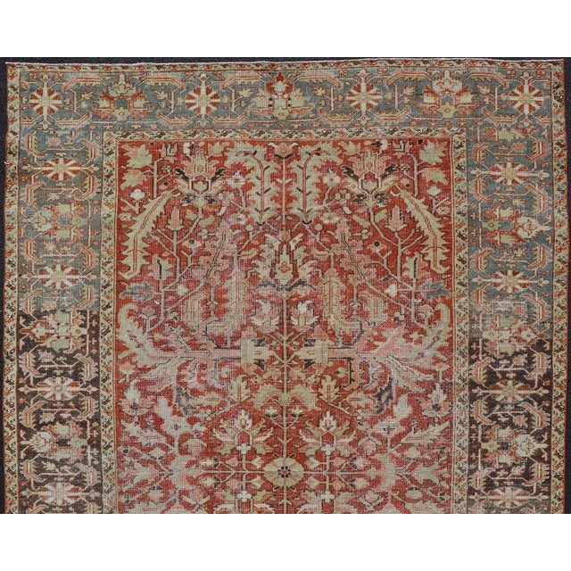 Early 20th Century All Over Design Antique Serapi-Heriz Rug With Large Sub Geometric Design For Sale - Image 9 of 13
