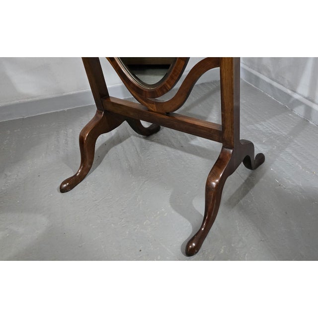 Mahogany Oval Cheval Mirror, 1900s For Sale - Image 6 of 7