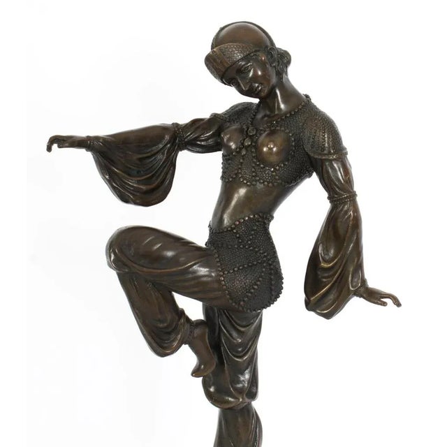 Vintage Art Deco Bronze Dancing Girl After Chiparus, Mid 20th Century For Sale - Image 4 of 16