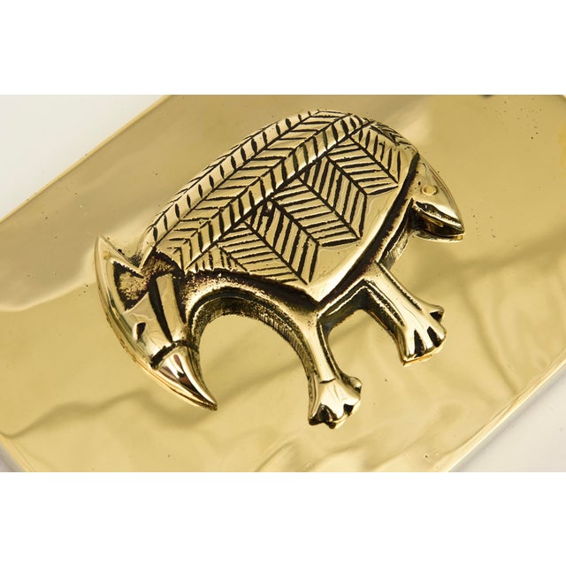 Modern Vintage Restored Brass Armadillo Box, 1970's For Sale - Image 3 of 12