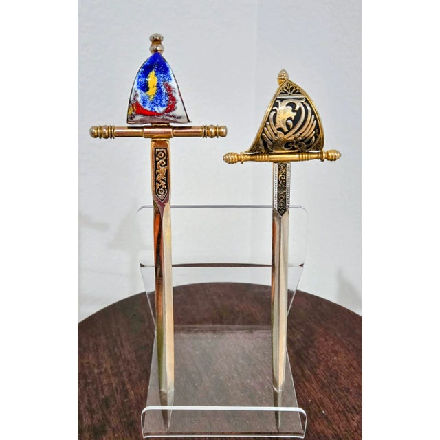 This elegant pair of Damascened Steel letter openers originates from Toledo, Spain—world-renowned for its craftsmanship in...