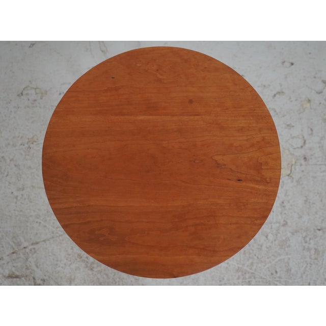 Modern Thomas Moser Round Cherry Small Occasional End Table For Sale - Image 3 of 12