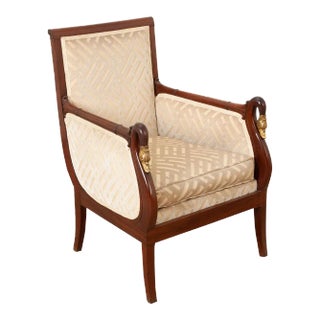French Restoration 19th Century Mahogany Bergere Chair For Sale