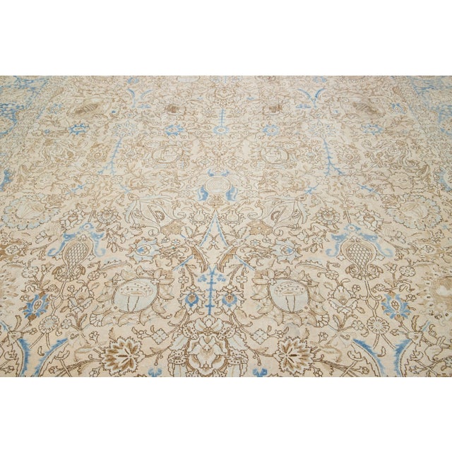 1900 - 1909 Allover Designed Antique Wool Rug Persian Tabriz From 1910s in Beige For Sale - Image 5 of 9