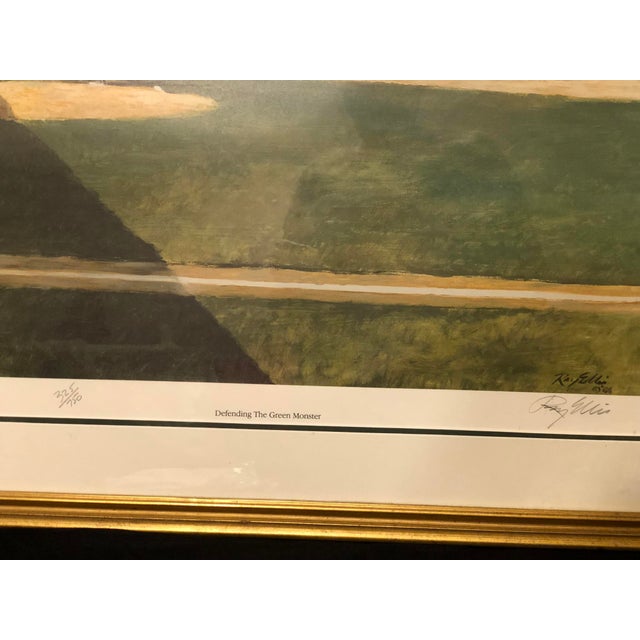 Realism 1980s Ray Ellis Signed Limited Edition Print "Defending the Green Monster", Framed For Sale - Image 3 of 10