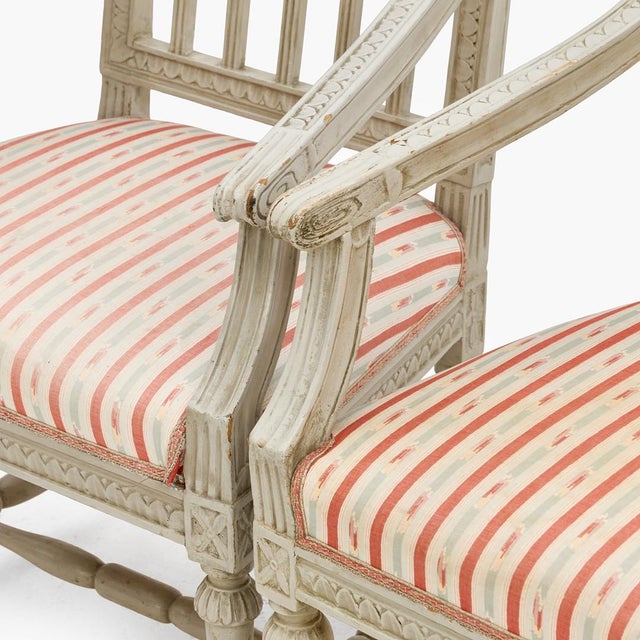 Set of Four Swedish Late Gustavian Lindome Painted Armchairs, Circa 1800 For Sale - Image 12 of 12