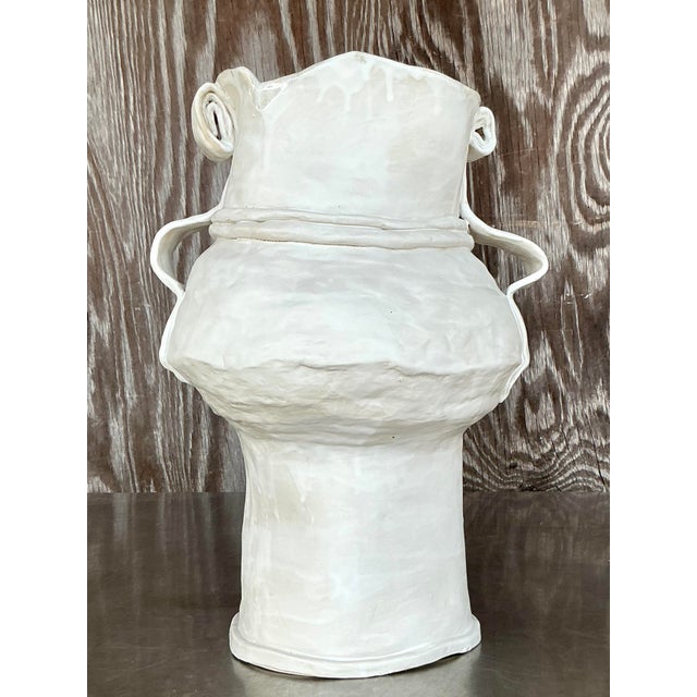 Early 21st Century Vintage Boho Monumental Original Studio Pottery Vase For Sale - Image 5 of 11