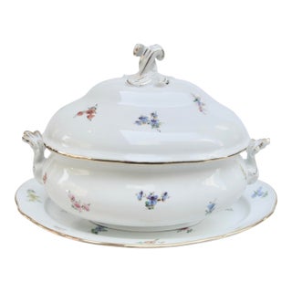 Meissen Tureen Set Scattered Flowers Pattern --2 Pieces For Sale