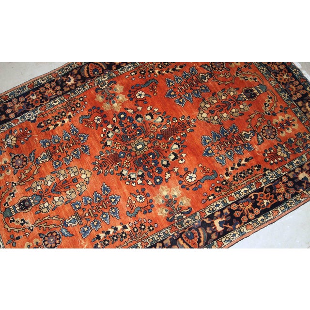Persian 1900s, Handmade Antique Persian Sarouk Rug 3.5' X 5.5' For Sale - Image 3 of 10