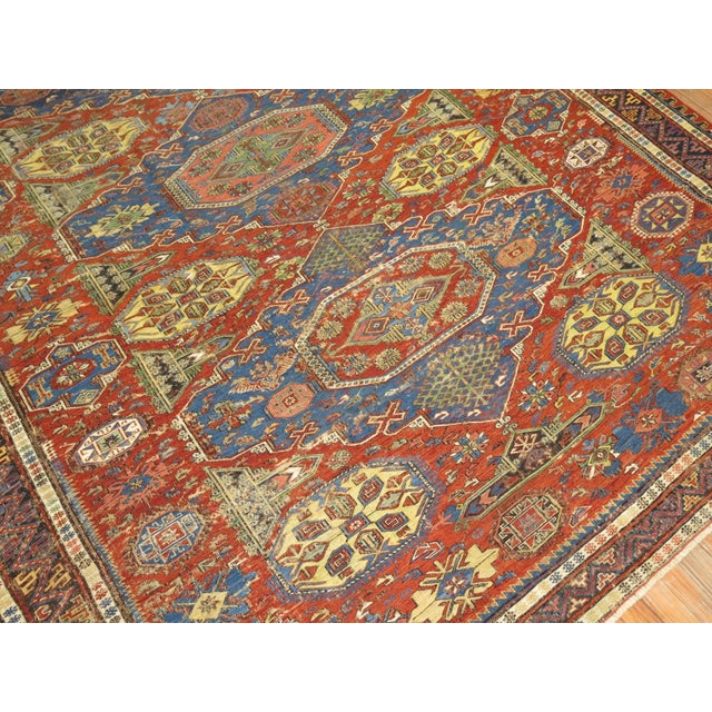 Tribal 19th Century Tribal Soumac Flat-weave - 7'3" x 8'8" For Sale - Image 3 of 8