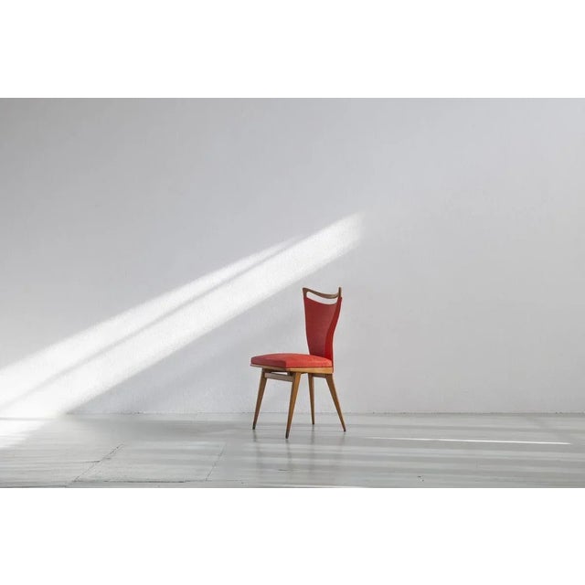 Mid-Century Modern Chairs in Wood & Leatherette, 1950s, Set of 4 For Sale - Image 3 of 18