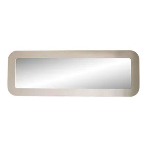 2000s Large Mirror With White Wooden Frame