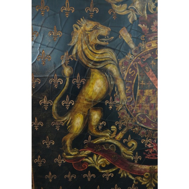 Vintage Castilian Imports Heraldic Fleur-De-Lis Wall Panel For Sale - Image 9 of 17