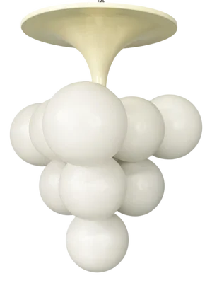 Space Age German Opaline Glass Chandelier attributed to Max Bill for Temde, 1960s