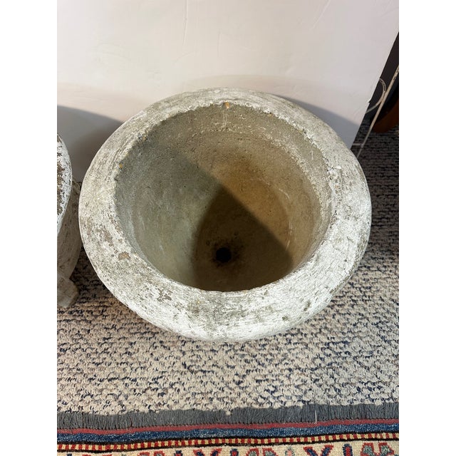 Vintage Concrete Planters With Grape Motif -a Pair For Sale - Image 4 of 12