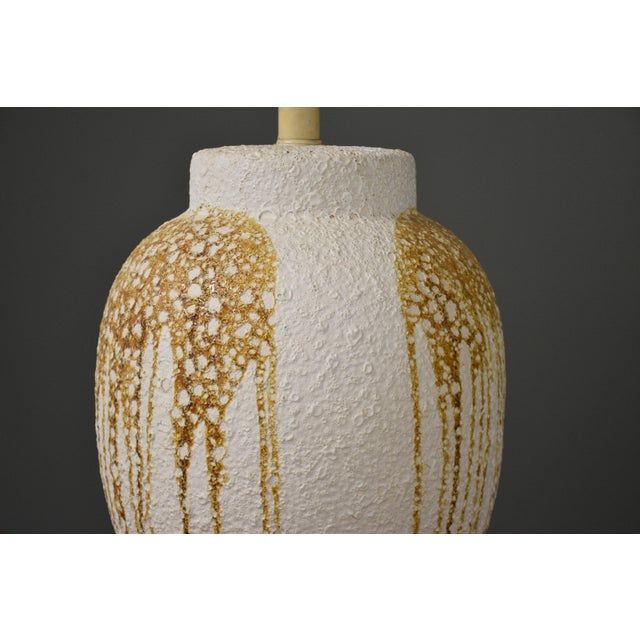 1970s Modern Drip Glaze Ceramic Lamp For Sale - Image 4 of 6