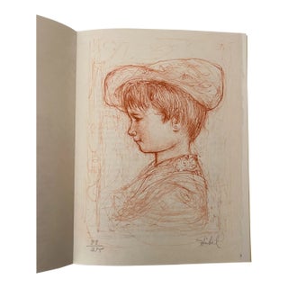Edna Hibel Original Lithograph Girl With Earingd Signed & Numbered 1976 For Sale