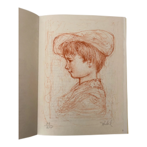 Edna Hibel Original Lithograph Girl With Earingd Signed & Numbered 1976