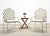 Whimsical set of four iron patio and garden armchairs made in the style and manner of Rose Tarlow. The chairs feature...