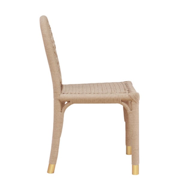 Contemporary Matthew Izzo Home Gentry Rope Wrapped Dining Chair With Brass Detail For Sale - Image 3 of 6