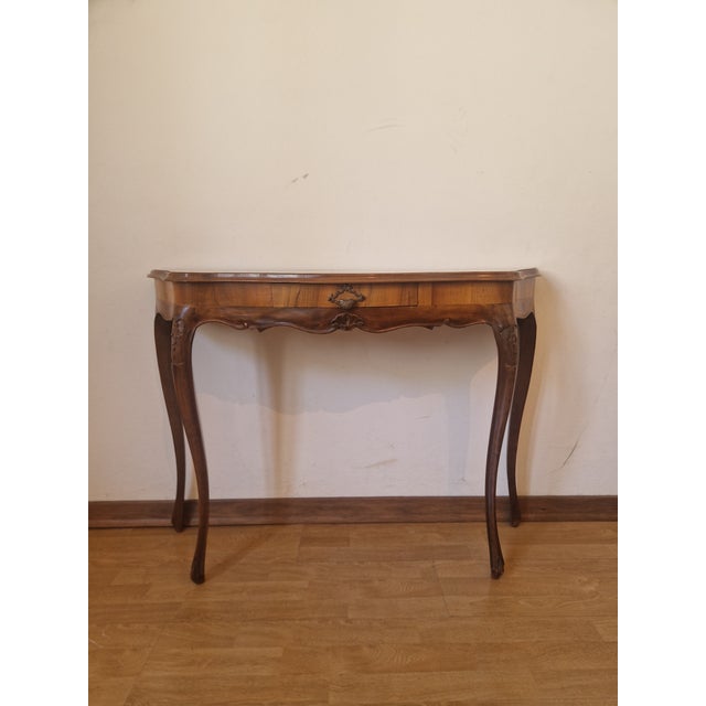 Louis XV Walnut Console Table, 1940s For Sale - Image 11 of 18