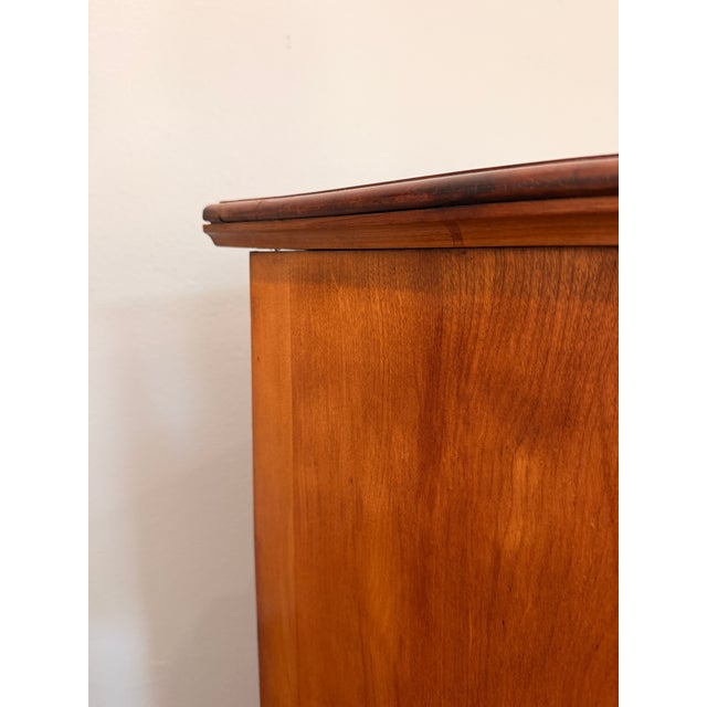 Victorian Antique Tiger Maple Gentleman’s Chest of Drawers Late Victorian Curly Maple Chiffonier Refinished Fiddleback Wood Tallboy Cabinet 53" For Sale - Image 3 of 16