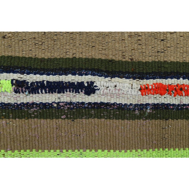 Vintage Turkish Oushak Handmade Wool Cotton Multi Color Runner Rug For Sale - Image 10 of 11