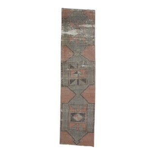 1970s Vintage Handmade Wool Cotton Orange Runner Rug For Sale