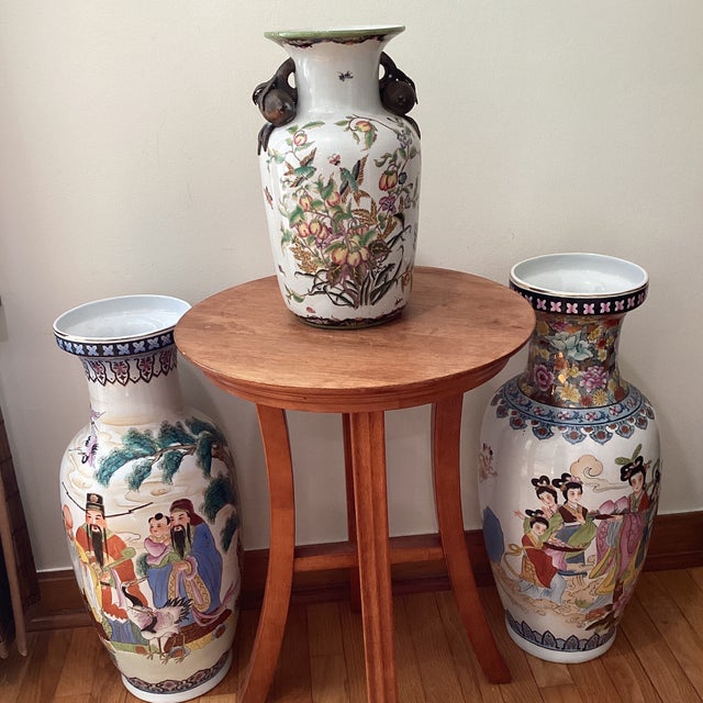 Late 19th Century Chinese Crackle Glazed Ceramic Porcelain Vase “Paradise Garden“ With Pomegranate Handles For Sale - Image 12 of 12