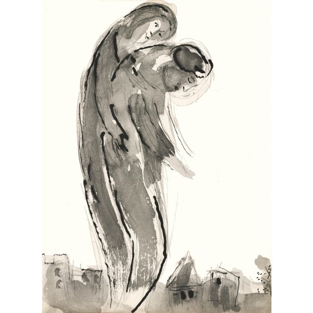 Original limited-edition lithograph "L'Avare Dupe" (The Gullible Miser) after an ink wash painting by Marc Chagall for...