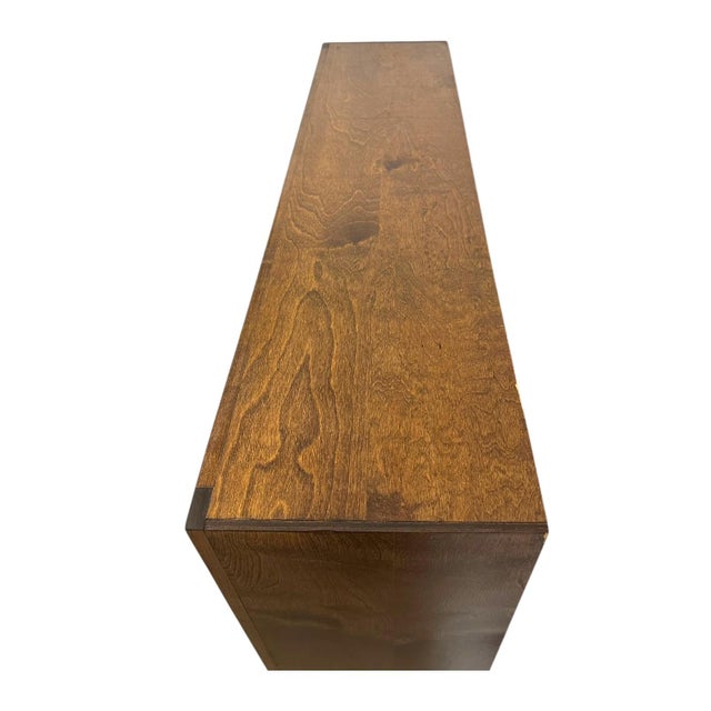 Vintage Mid Century Modern Stained Wood Adjustable Book Shelf. For Sale - Image 4 of 9