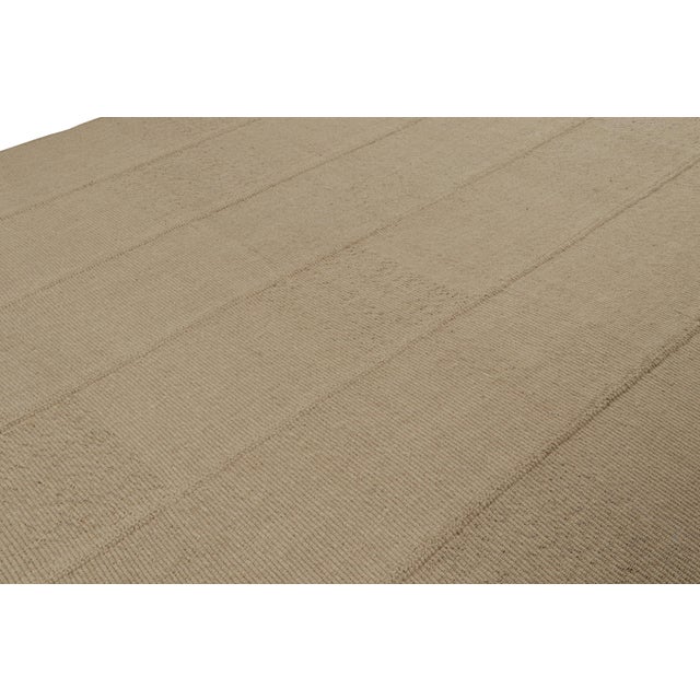 Rug & Kilim’s Contemporary Kilim in Beige With Muted Textural Stripes For Sale In New York - Image 6 of 7