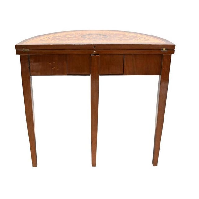 Louis XVI French Demi Lune Console Table For Sale - Image 4 of 9