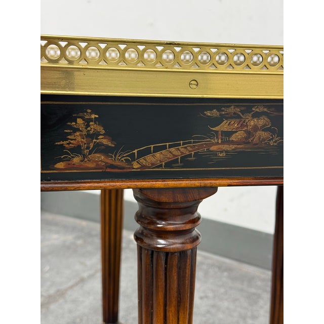 Black Henredon Chinoiserie Octagonal Accent Table, Vintage For Sale - Image 8 of 12