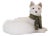 Plush Winter Fox Figurine with Scarf For Sale