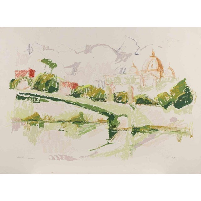 Lithograph on paper, hand colored. Hand signed in pencil. Artist proof. Very good condition. This piece is attributed to...