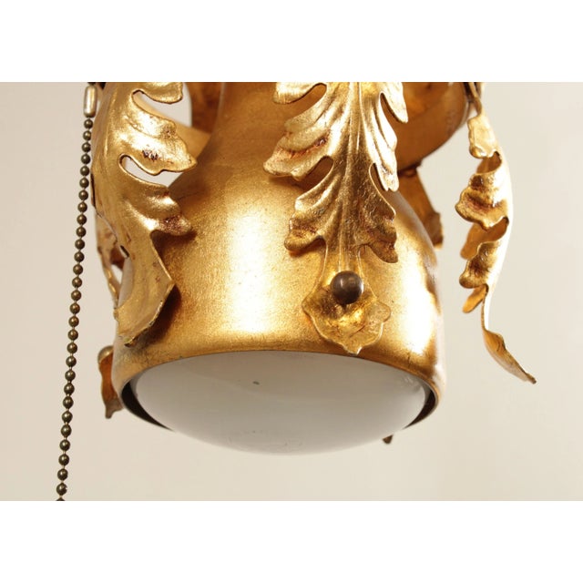 Mid 20th Century Italian Hollywood Regency Gilt Tole Lantern Chandelier For Sale - Image 12 of 13