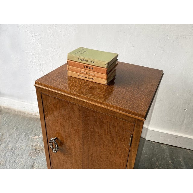 Vintage Bedside Cabinet with Decorative Handle, 1940s For Sale - Image 5 of 7