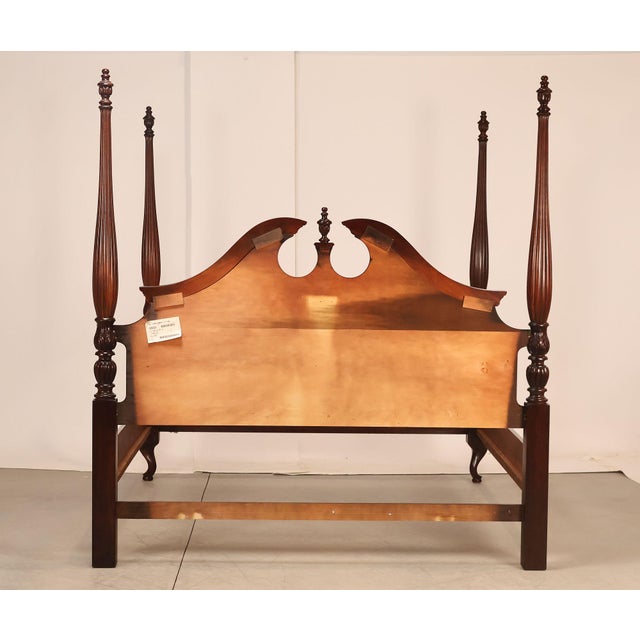 Thomasville Collectors Cherry Chippendale Style King Poster Bed For Sale - Image 17 of 18