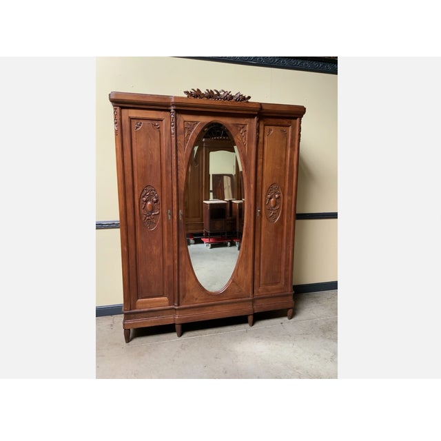 Antique Wardrobe with Linen Compartments, 1910 For Sale - Image 10 of 10
