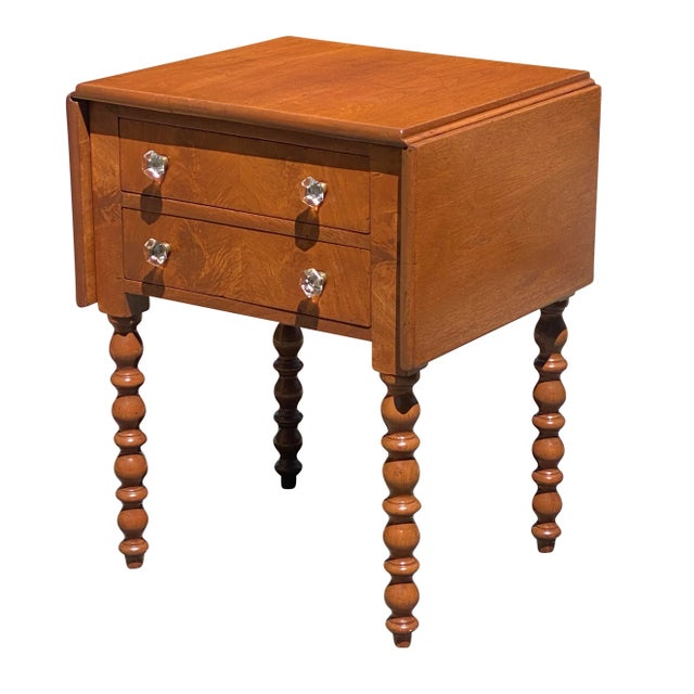 Traditional 19th Century Antique Virginia Walnut Federal 2 Drawer Worktable For Sale - Image 3 of 13