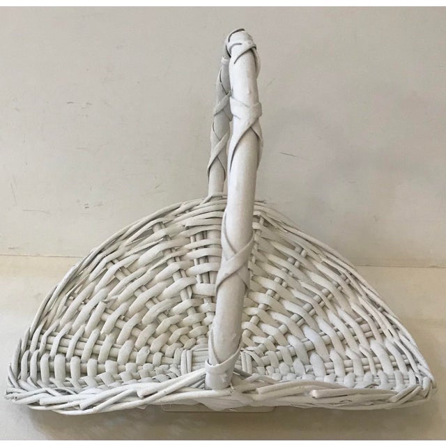 Vintage White Wicker Flower Basket Chairish