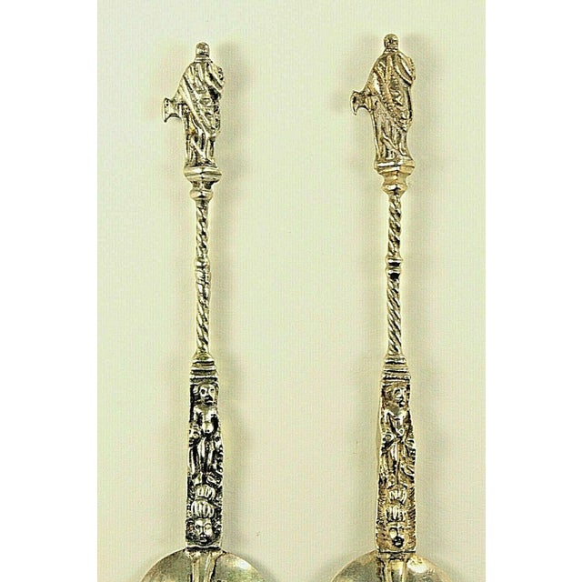 Mid 19th Century Silver Apostle Spoons with 17th Century Style Rat