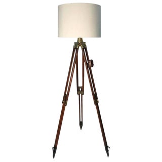 1940s Vintage Swiss Surveyor Tripod Floor Lamp For Sale