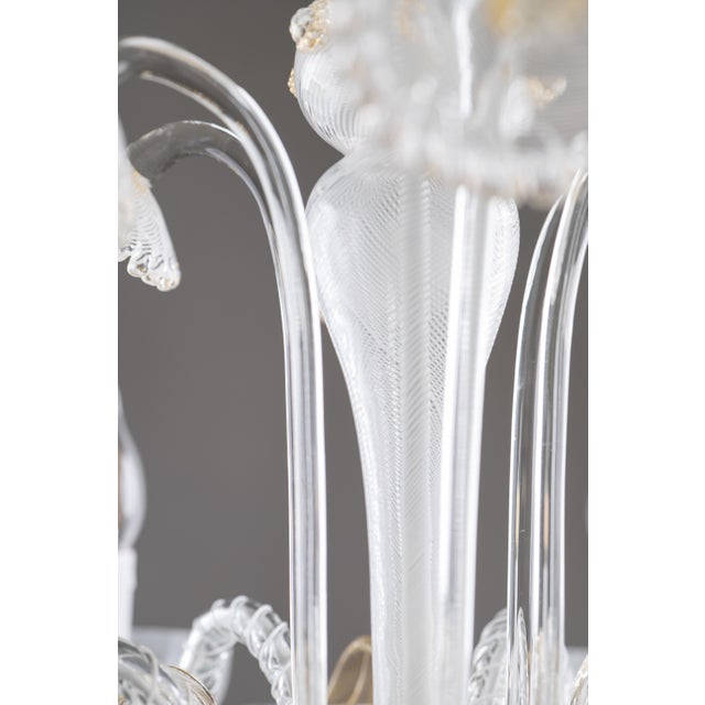Art Deco Filigree Murano Glass Chandelier from Venini, 1940s For Sale - Image 9 of 18